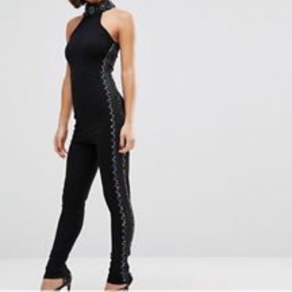Petite Embellished Side Panel Jumpsuit